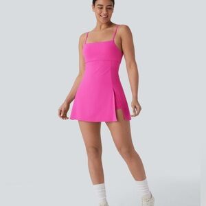 Backless Adjustable Strap Split 2 in 1 Mini Pickleball Active Slip Tennis Dress